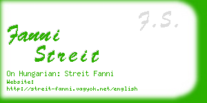 fanni streit business card